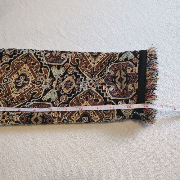 Chicos Floral Tapestry Jacket Size 1 Med Duster Fringe Jacquard Topper Boho - Picture 12 of 12